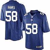 Youth Nike New York Giants #58 Carl Banks Blue Team Color Game Jersey Dzhi